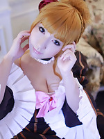 Saku Asian is such perfect blonde doll in fantastic epoque dress