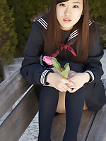 Teen Kana Yuuki is schoolgirl with nice face and slender figure